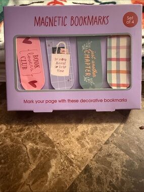 🧲 Magnetic Decorative Bookmarks Set - Pastel Multi-Color (Set of 4)